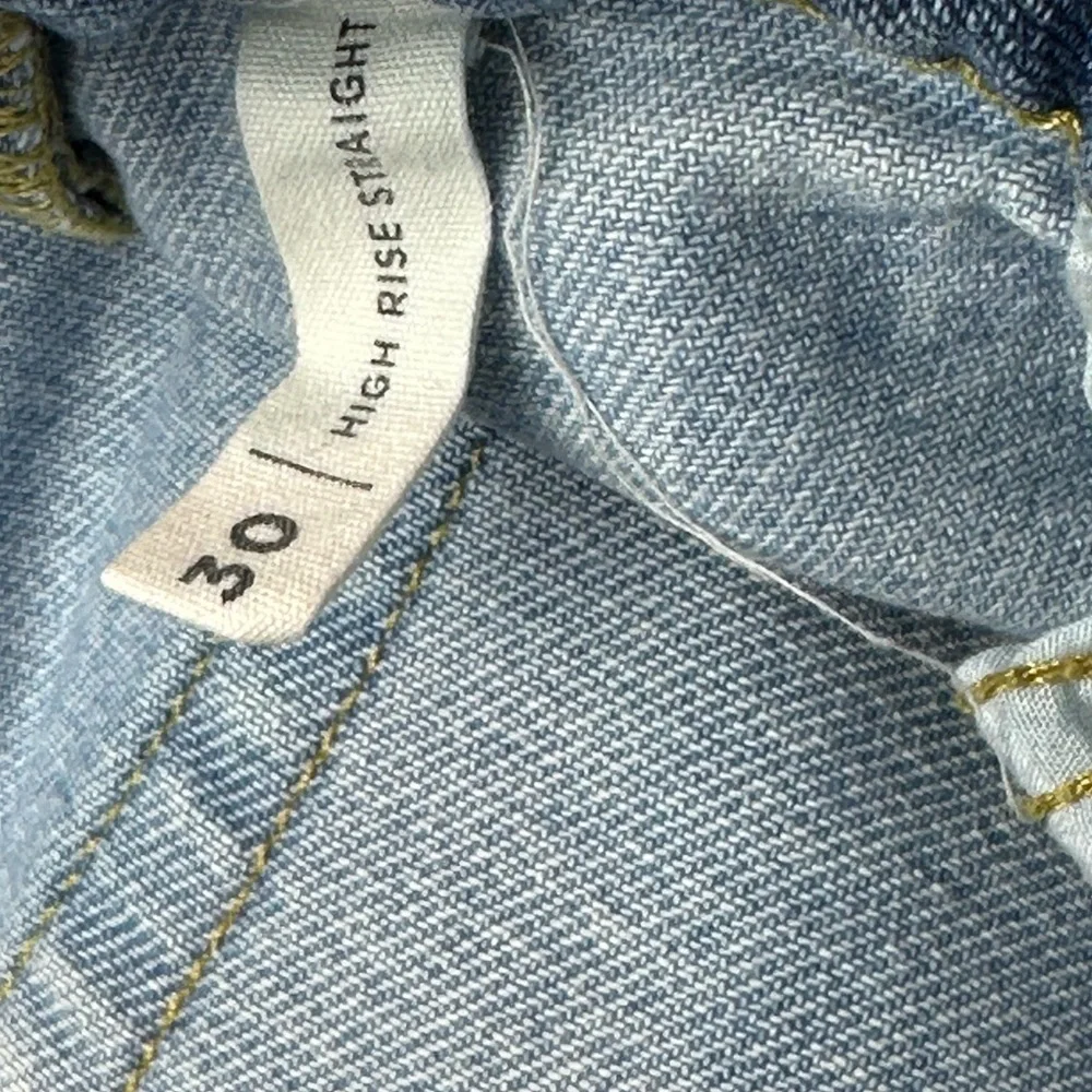 PacSun high-rise straight leg jeans size 30 two tone butterfly distressed hem - Picture 10 of 14